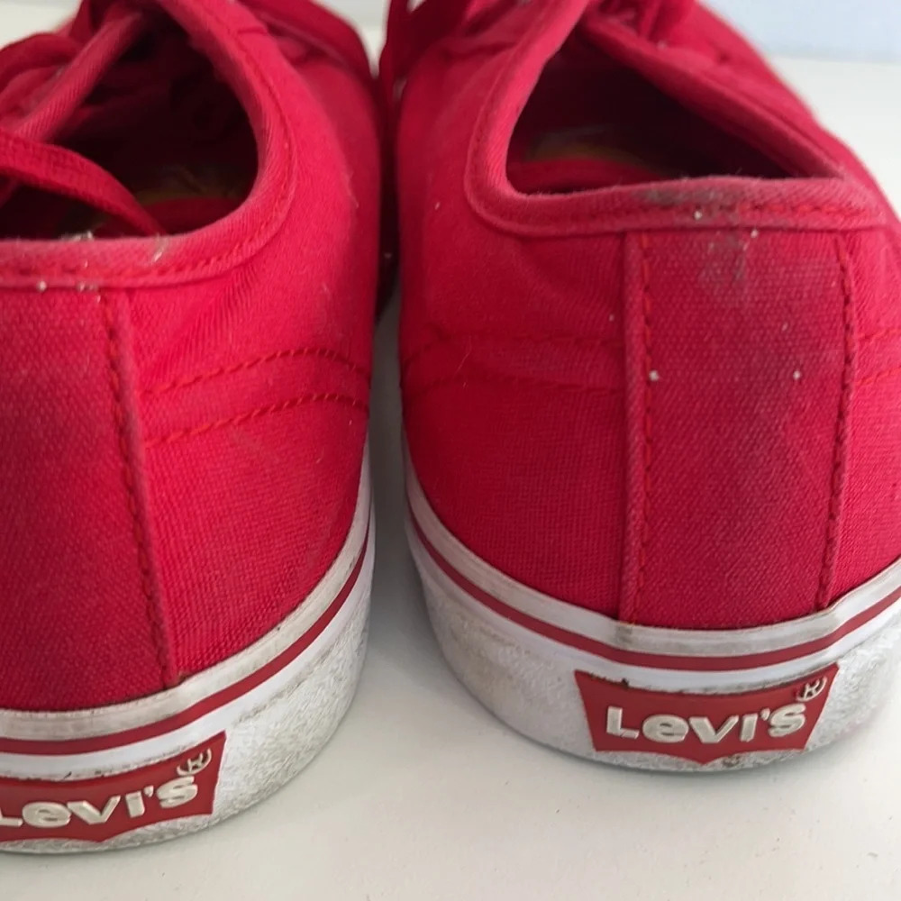 Levi’s Mens Red Canvas sneakers shoes size 7.5 - Picture 7 of 12
